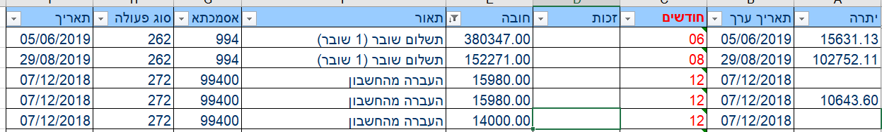 סינון הוצאות חריגות